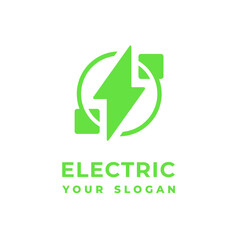 Electric logo solar panels green