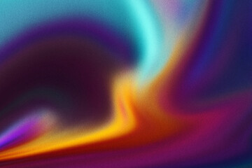 Digital noise gradient. Yellow, dark blue and sky blue color background with gradient and grain effect