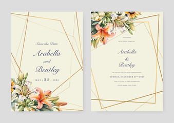 colorful colourful floral flower vector hand drawn floral wedding invitation template watercolor