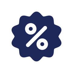 Obraz premium Discount black glyph ui icon. Special offer for customers. Price deduction. User interface design. Silhouette symbol on white space. Solid pictogram for web, mobile. Isolated vector illustration