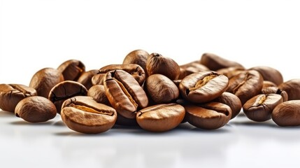 Naklejka premium Coffee beans isolated on white background. Vector illustration of coffee beans. Aromatic coffee beans. Coffee drink. Generative ai.