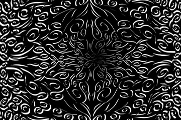 luxurious design paper cut flowers line art pattern of indonesian culture traditional  batik ethnic dayak for background wallpaper textile or fashion
