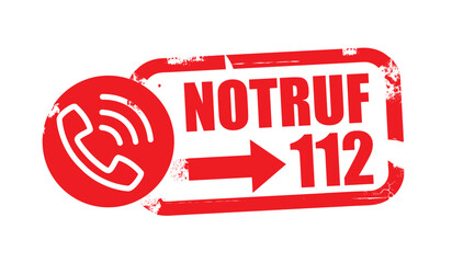 stempel Notruf 112 - obrazy, fototapety, plakaty