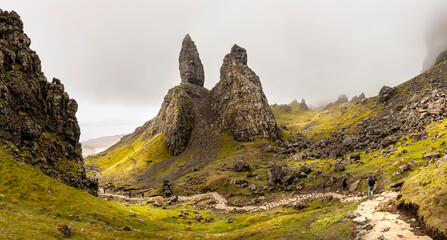 Old Man of Storr panorama view, Scotland, Isle of Skye