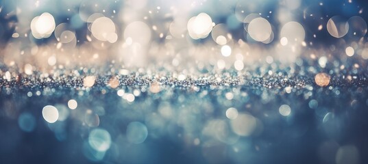 Obraz na płótnie Canvas Glow winter christmas glitter lights sparkle bokeh background. Generative AI technology. 