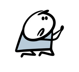 Unfortunate stickman is on his knees begging for his sins before God. Vector illustration of a man asking for forgiveness and mercy.