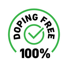 Anti doping vector sign logo icon badge - obrazy, fototapety, plakaty