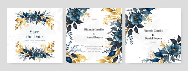 colorful colourful floral flower beautiful hand drawn wedding invitation card watercolor