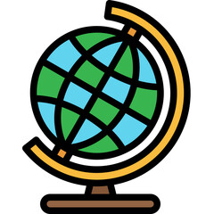 earth desk filled outline icon