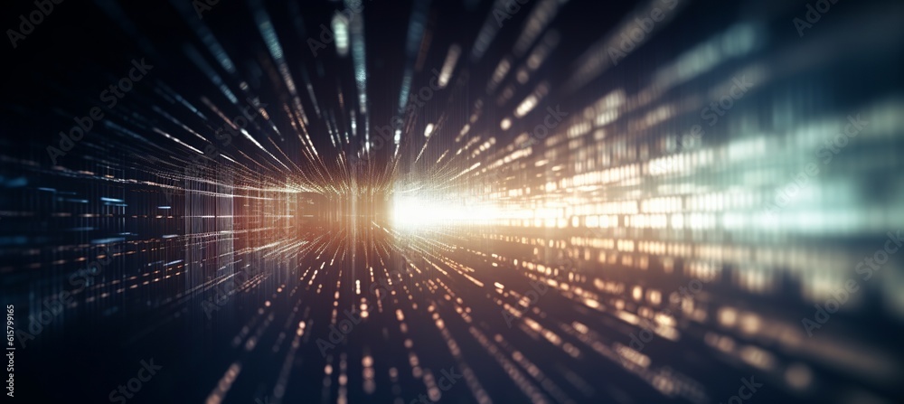 Poster Matrix virtual cyberspace technology background. Generative AI technology.