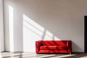 red sofa in a room