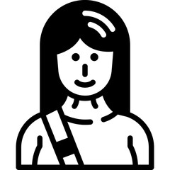 Obraz premium female student solid line icon
