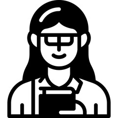 female teacher solid line icon