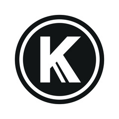 Kenyan Shilling coin symbol. black and white Flat currency icon. currency of The Kenya. Vector illustration.