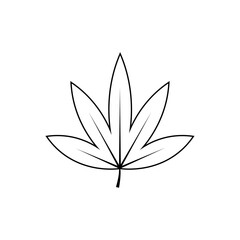 Outline tree leaf vector illustration isolated on transparent background