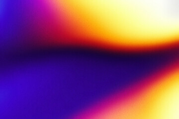 Digital noise gradient. Yellow, pink and violet color background with gradient and grain effect