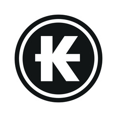 Lao kip coin symbol. black and white Flat currency icon. currency of The Laos. Vector illustration.