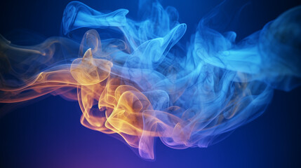 Fototapeta premium indigo smoke gracefully floating through the air, Generative AI