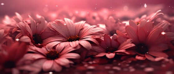 pink daisy flowers , generative AI 