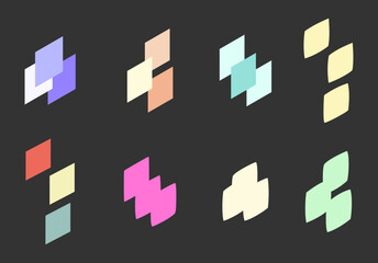 Naklejka premium Geometric Shape Square Decoration Elements