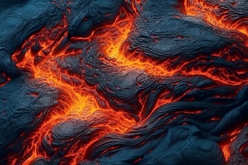 Background of hot lava, top view, Generative AI