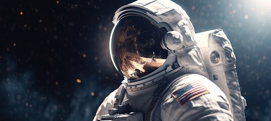 Astronaut on space. Generative AI technology. - obrazy, fototapety, plakaty
