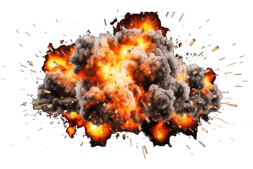 Explosion border illustration on a transparent background. Generative AI.