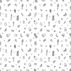Healthy food pattern. Drawn healthy food background