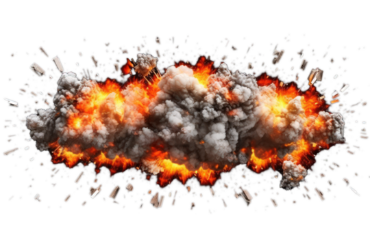 Explosion border illustration on a transparent background. Generative AI.