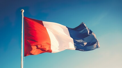 Naklejka na ściany i meble Waving flag of France made with Ai generative technology