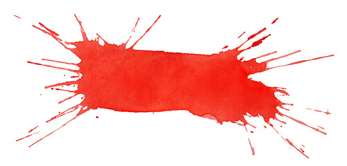 Blot of red watercolor isolated on transparent background