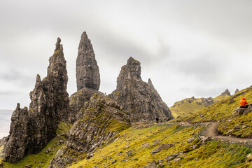 Old Man of Storr panorama view, Scotland, Isle of Skye