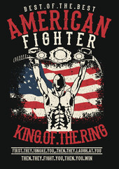 Vintage Boxing Fighting Tshirt Design