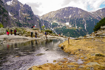 Naklejka na ściany i meble Morskie Oko lake in the Polish Tatras mountains