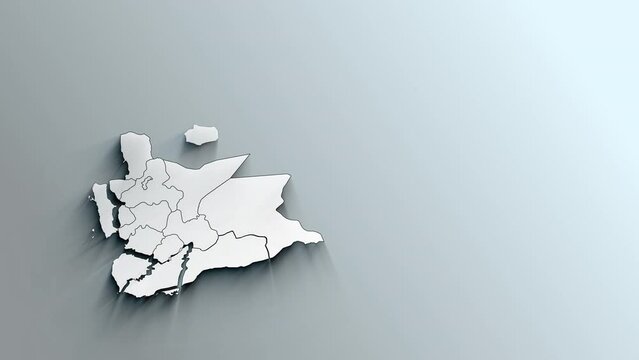Modern White Map of Yemen with Governorates