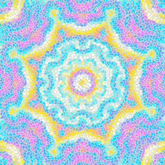 Fototapeta na wymiar Vector seamless mosaic art pattern. Art background. Mandala image