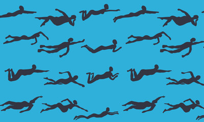 Swimmers silhouettes