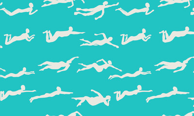Swimmers silhouettes
