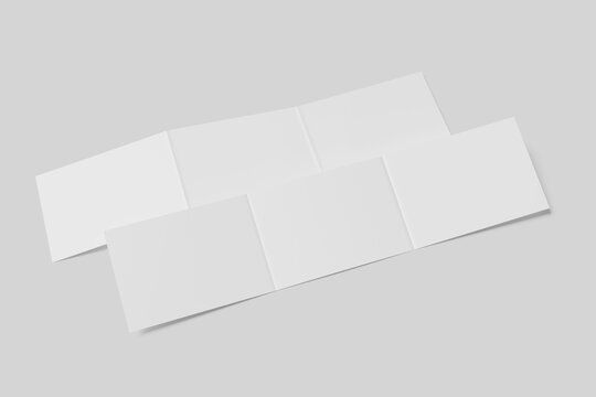 trifold landscape brochure mockup