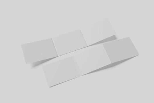 trifold landscape brochure mockup