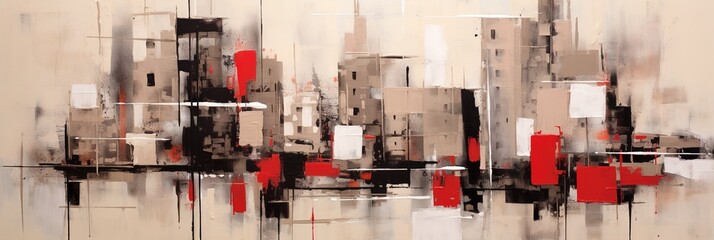 Abstract Oil Painting Red And