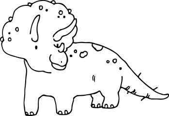 hand drawn Dinosaur triceratops