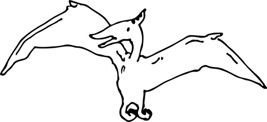 hand drawn Dinosaur pterodactyl