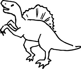 Obraz na płótnie Canvas hand drawn Dinosaur spinosaurus