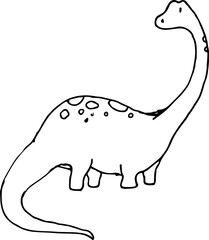 hand drawn Dinosaur brachiosaurus