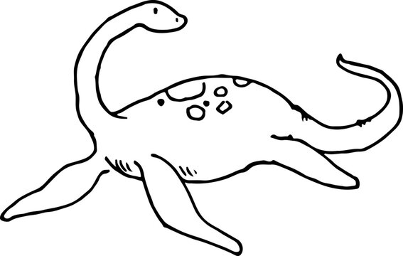 hand drawn Dinosaur plesiosaur