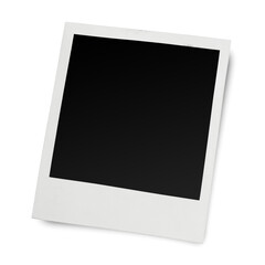 Blank old polaroid photo frame isolated on transparent background