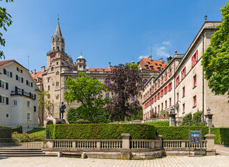 Fototapeta na wymiar Schloss Sigmaringen, auch Hohenzollernschloss, in der baden-württembergischen Stadt Sigmaringen; Deutschland