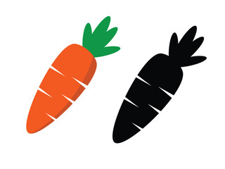 Carrot vector an carrot silhouette. isolated on white background