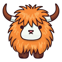 Adorable High Altitude Friend: Vibrant 2D Illustration Featuring a Cute Yak